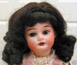 Maree Claire Dark Brown Doll Wig Size 7 8 Long Curls Bangs for Small 