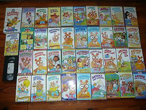 HUGE lot of 38 ARTHUR VHS children videos 93 EPISODES Marc Brown