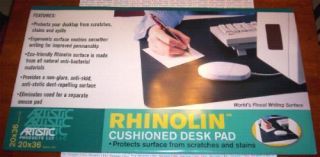Artistic Products RHINOLIN Cushioned Desk Pad, Burgundy, 20 x 36 NIB 