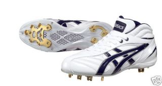 Asics Bbaseball Cleats White Dark Blue Size 11 US