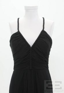 Armani COLLEZIONI Black Braided Trim Long Dress Size 8