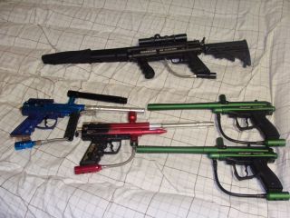 Paintball Guns 5 and Equipment Bundle Pack
