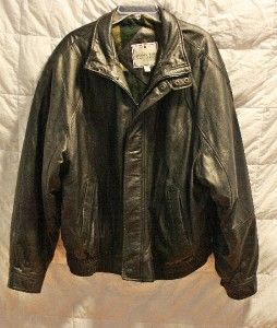 john ashford black leather bomber jacket xl