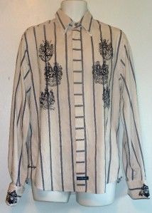 English Laundry Christopher Wicks EMBRODIERED Shirt French Cuff Hand 