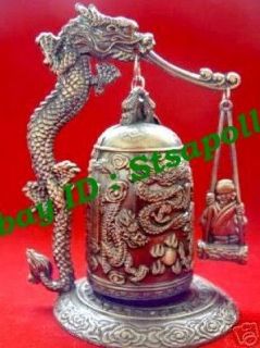 Exquisite Chinese Copper Carved Dragon Art Strike Bell