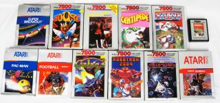 Atari 2600 5200 and 7800 Cartridge Games Most with Boxes 12 Piece Lot 