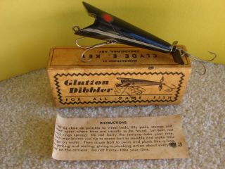Vintage Glutton Dibbler in Box Arkadelphia AR Wood Fishing Lure