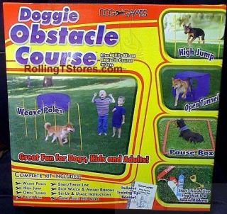 Kyjen Dog Doggie Obstacle Course Weave Poles, Tunnel, High Jump Game 