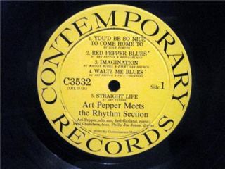 Art Pepper Meets The Rhythm Section Orig 1957 Contemporary LP Deep 