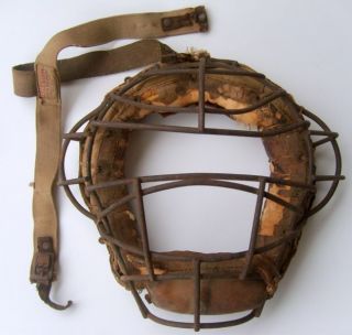    Leather and Metal Baseball Catchers Mask Wilson Sports Equipment