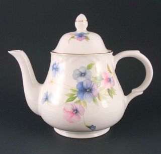 Vintage Arthur Wood English Teapot #6379 Pink & Blue Flowers