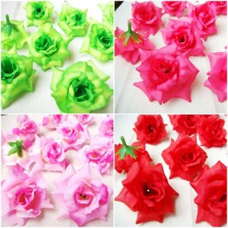 50x Lady Rose Silk Artificial Flowers Head Wedding Garden Wholesale 