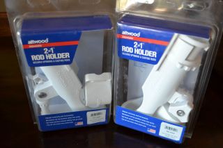 Attwood Fishing Rod Holder and Mounting Base 2 in 1 RH 40W Two NEW IN 