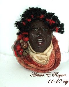 Arturo E Reyna African American Singer Sculpture Signed Brooch Pin 