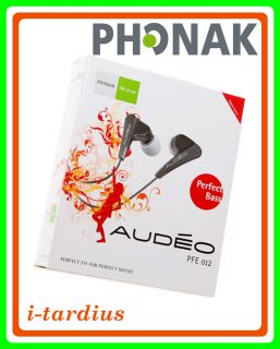 Phonak Audeo PFE 012 Earphones Black In Ear Headphones for iPod iPhone 