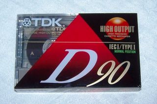 TDK D 90 High Output SEALED Blank Audio Cassette Tape New