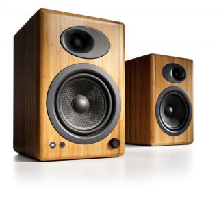 Audioengine A5 Solid Bamboo PR Open Box Powered Bookshelf Speakers 