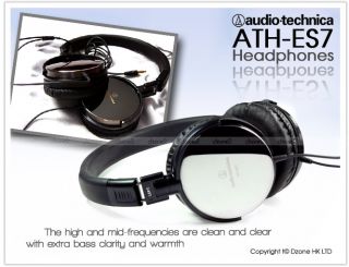 Audio Technica ATH ES7 Portable Stereo Headphones Black ATHES7