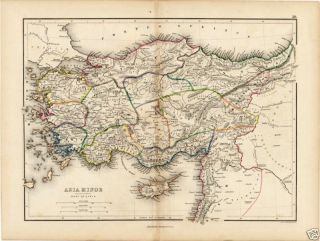 1858 Blanchard Lea Map of Ancient Asia Minor Turkey