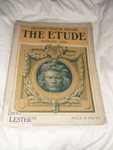 The Etude Beethoven August 1913 Musical Magazine