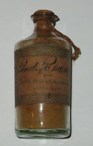   Pontil Apothecary Bottle Augusta Maine Me 1820 Powdered Rhubarb