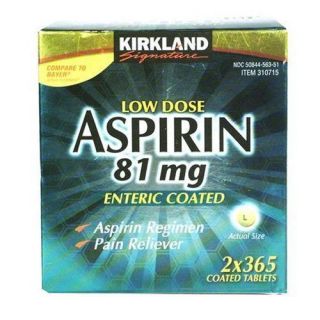 Kirkland Low Dose Aspirin Asperin 81 MG 730 Tablets
