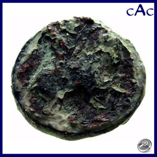 CAC Ancient Greek Coin AE9 Head of Athena Horseman Right