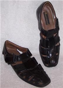 13 46 Stacy Adams Black Patent Leather Sandals Shoe Men