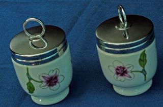 Royal Worcester Astley Floral Egg Coddlers Small Standard Size w Box 