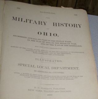 Very RARE Antique Ohio Book Civil War Ashtabula County Oh Edition 