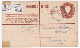 Australia Victoria to Tasmania 1954 Registered Cover