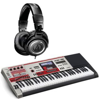   XW G1 61 Key Keyboard Synthesizer w Audio Technica ATH M50S Headphones