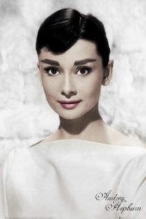 Audrey Hepburn Beautiful White Dress Poster