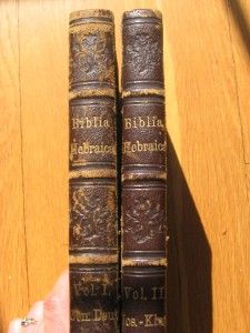 1839 Biblia Hebraica Hebrew Bible Augustus Hahn 2 Vol
