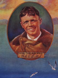 Giant 1931 Calendar Robert Atkinson Fox Lone Eagle Charles Lindbergh 