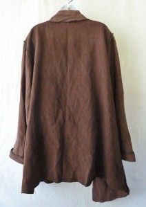 Cynthia Ashby Lagenlook Linen Cotton Asymmetric Oversized Jacket Coat 
