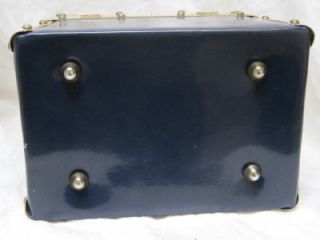   Owned Vintage Navy Blue Baulotto Italian Train Case Handbag