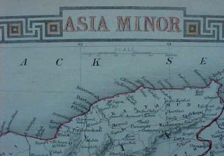 Original 1850 Tallis Map Asia Minor Turkey Syria Cyprus Constantinople 