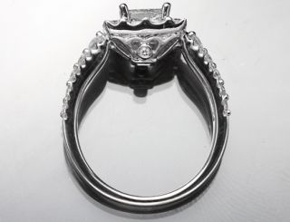 20 Ct Asscher Baguette Cut Unique Diamond Engagement Ring 18K White 