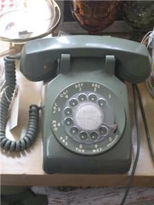 Vintage Avocado Green Rotary Telephone Western Bell 500