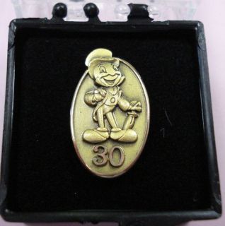 Disneyland Cast Jiminy Cricket 30 Year Service Award Disney Pin