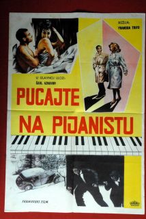   Francoise Truffaut French 1960 Aznavour RARE EXYU Movie Poster