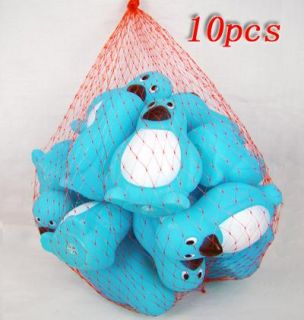 Job Lots of 10 Baby Bath Toys Rubber Penguins 6cm Blue