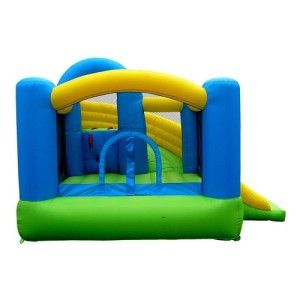 Island Hopper Curved Double Slide Inflatable Bounce House Gift for 