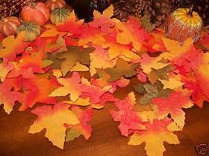 1000 Fall Silk Leaves Wedding Favor Autumn Maple Leaf Decorations 