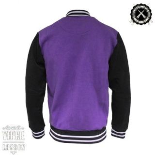 New Criminal Damage Purple Jock Varsity sweat Jacket Size L