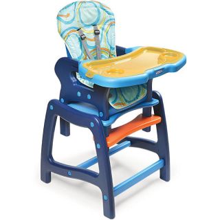 Badger Basket Envee Baby High Chair Play Table in Blue