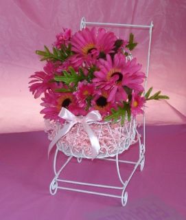 Lacy Wire Baby Carriage Set of 2 for Baby Shower Decorations