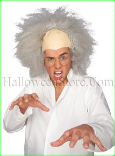 mad scientist wig with balding cap add a lab coat to complete your mad 