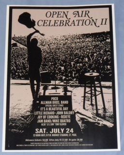 Open Air Celebration II Poster Minnesota 1971 The Allman Brothers Band 